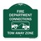 Signmission Fire Department Connection Tow Away Zone W/ Graphic, Green & White Alum, 18" x 18", GW-1818-24024 A-DES-GW-1818-24024 - alternate 1